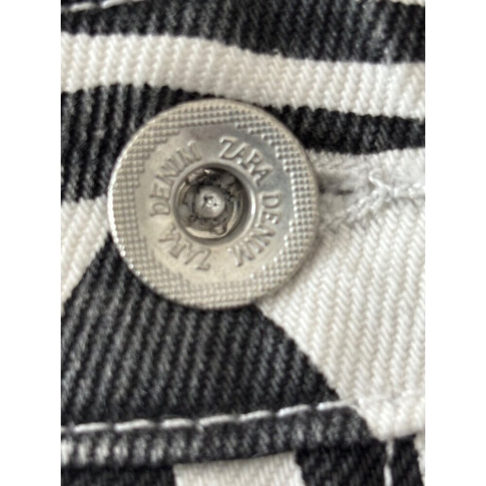 Zara Jeans Size 2 Zebra Print High Rise Straight Leg Y2K Streetwear Scandi Style - Picture 15 of 16